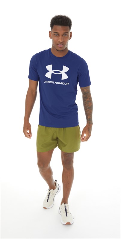 Under Armour Mens UA Sportstyle Logo Short Sleeve T-Shirt Tech Blue/White