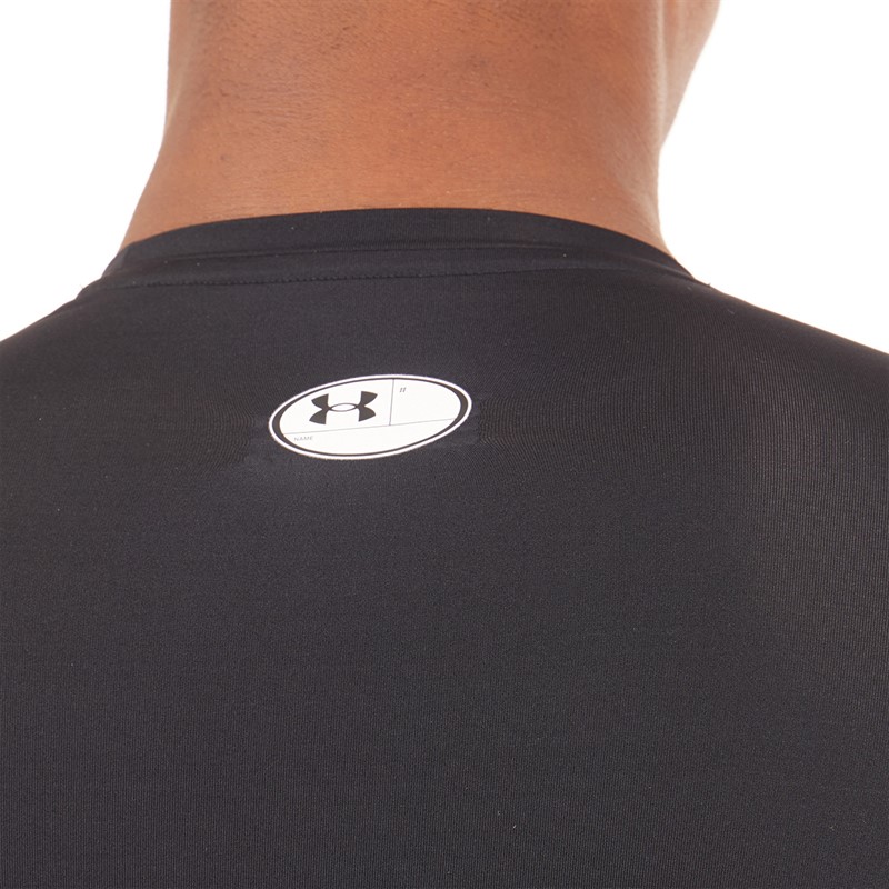 Under Armour Mens UA HG Heat Gear Armour Compression Long Sleeve Black/White