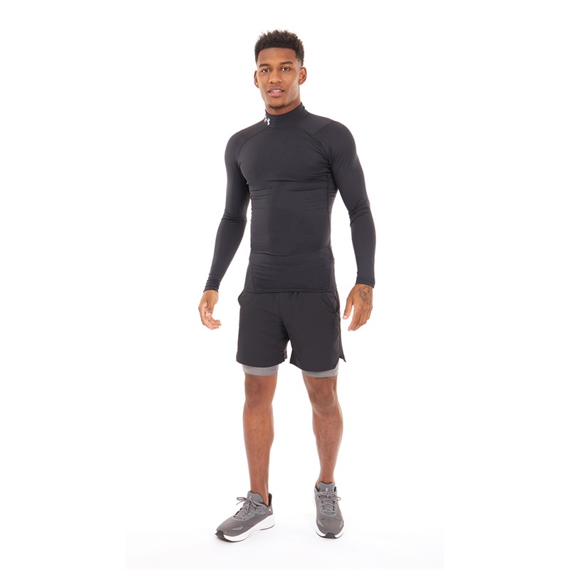 Under Armour Mens UA Cg Cold Gear Armour Compression Mock Black/White