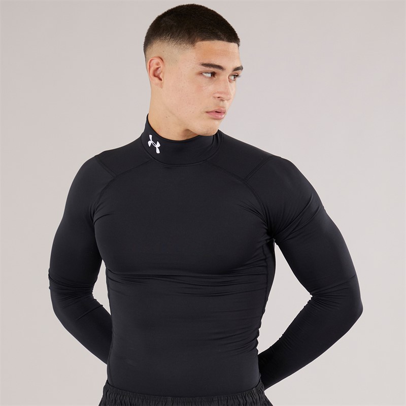 Under Armour Mens UA Cg Cold Gear Armour Compression Mock Black/White