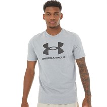 Under Armour Mens UA Sportstyle Logo Short Sleeve T-Shirt Steel Light Heather/Black