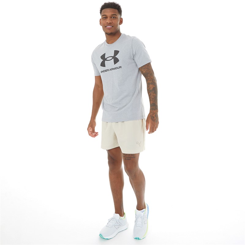 Under Armour Mens UA Sportstyle Logo Short Sleeve T-Shirt Steel Light Heather/Black