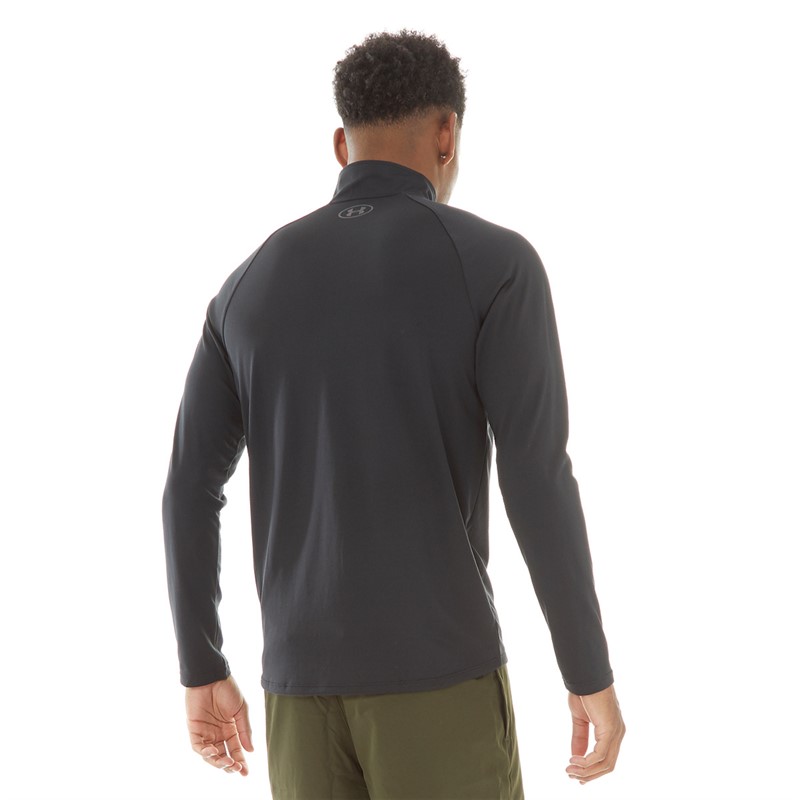 Under Armour Mens UA Tech 2.0 1/2 Zip Top Black/Charcoal