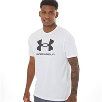 Under Armour Mens UA Sportstyle Logo Short Sleeve T-Shirt White/Black