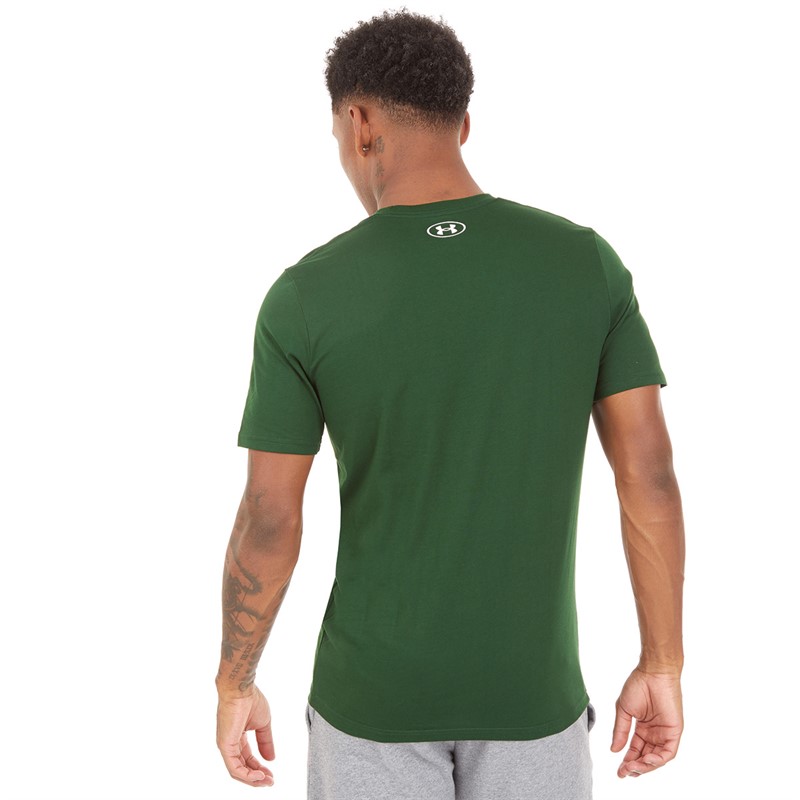 Under Armour Mens UA Sportstyle Logo Short Sleeve T-shirt Green/White