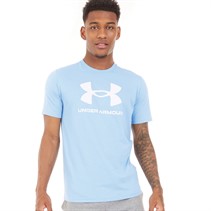 Under Armour Mens UA Sportstyle Logo Short Sleeve T-Shirt Light Blue/White