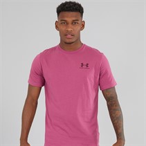 Under Armour Mens UA Sportstyle Left Chest Short Sleeve T-Shirt Fuchsia Dusk/Dark Maroon