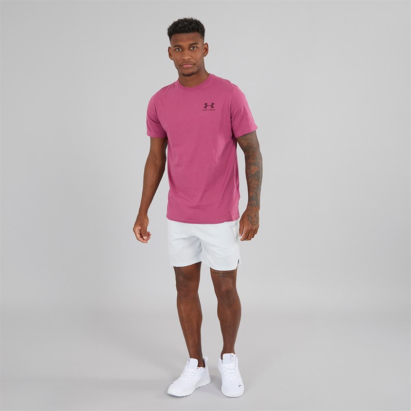 Under Armour Herren UA Sportstyle Linke Brust Kurzarm T-Shirt Fuchsia Dusk / Dark Maroon