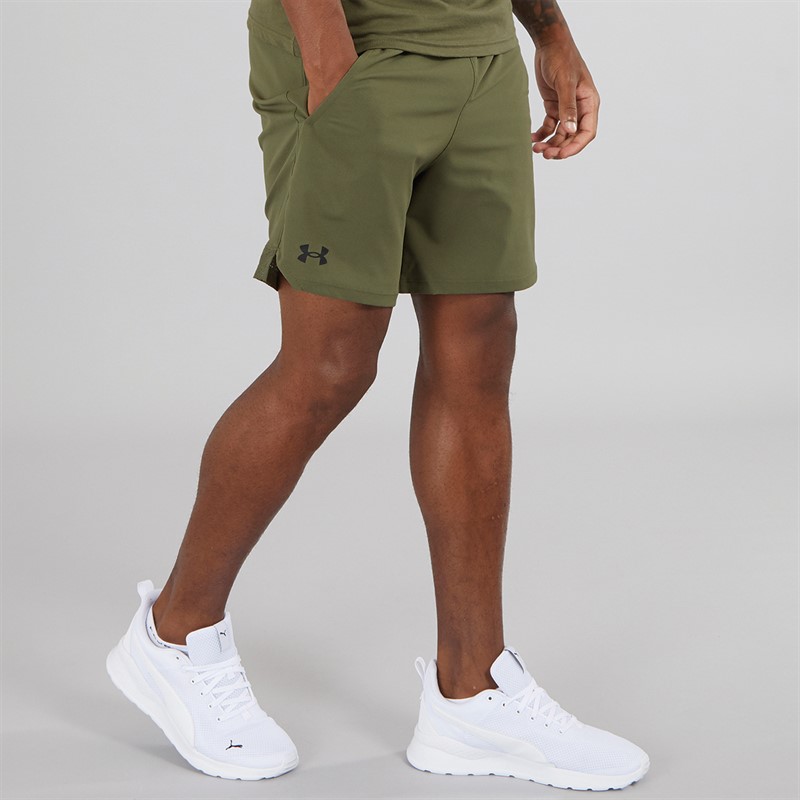 Under Armour Mens UA Vanish Woven 6 Inch Shorts Marine OD Green/Black