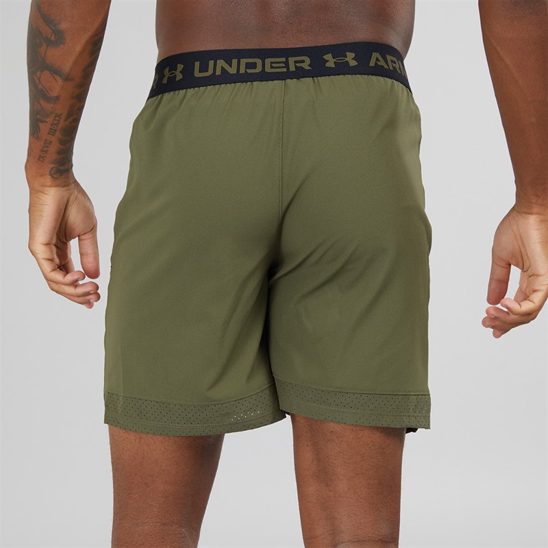 Under Armour Mens UA Vanish Woven 6 Inch Shorts Marine OD Green/Black