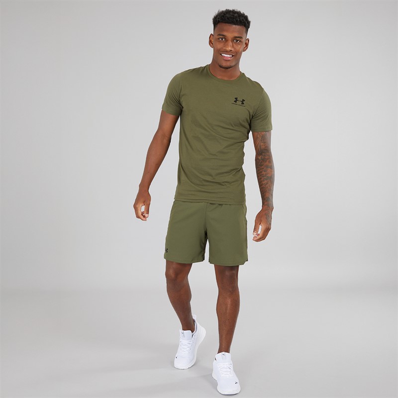 Under Armour Mens UA Vanish Woven 6 Inch Shorts Marine OD Green/Black