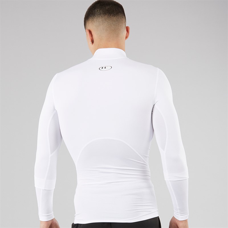 Under Armour Mens UA CG ColdGear Armour Compression Mock Top White/Black