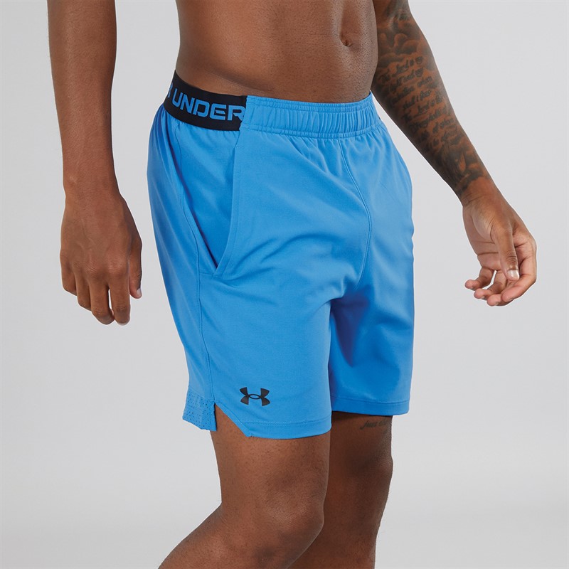 Under Armour Mens UA Vanish Woven 6 Inch Shorts Blue Atlantis/Black