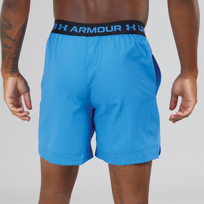 Under Armour Mens UA Vanish Woven 6 Inch Shorts Blue Atlantis/Black