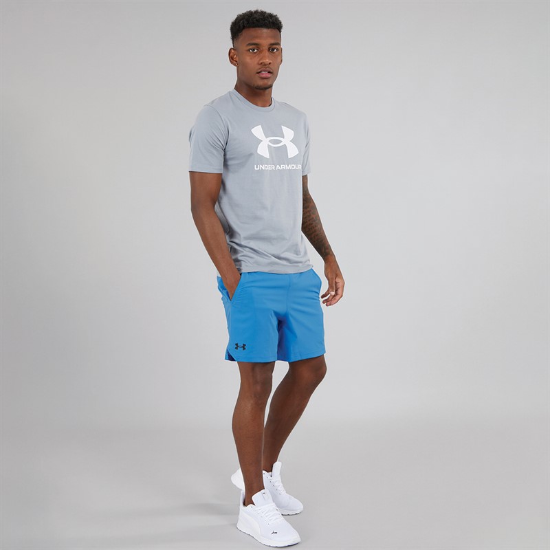 Under Armour Mens UA Vanish Woven 6 Inch Shorts Blue Atlantis/Black