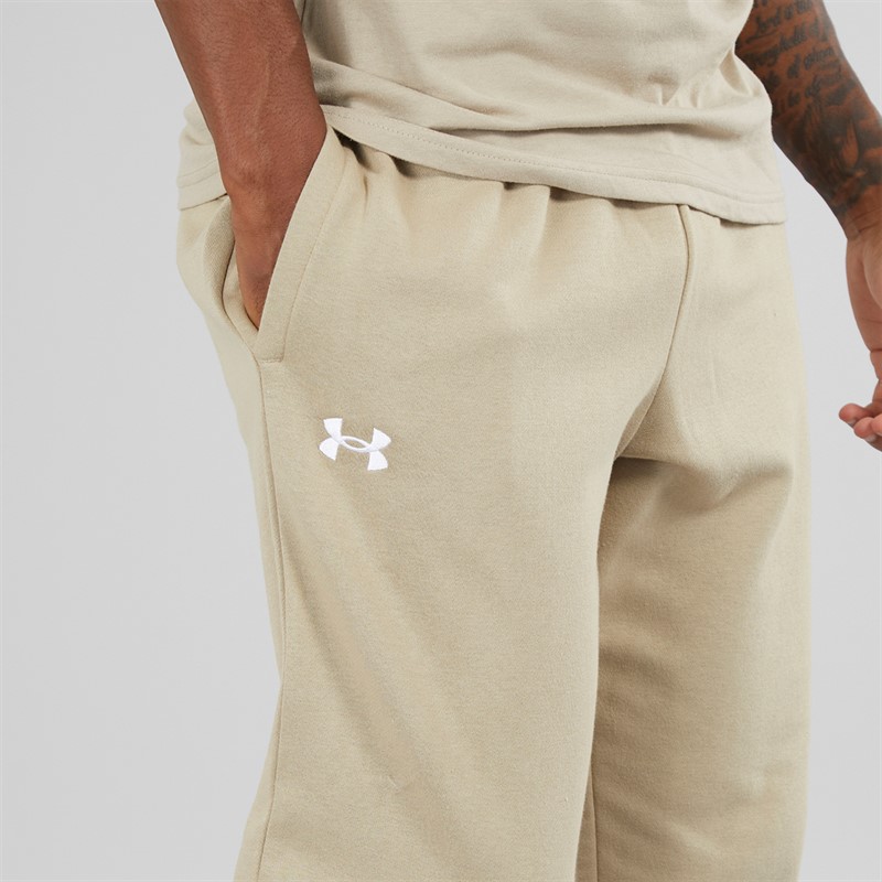 Under Armour Mens UA Rival Fleece Joggers City Khaki/White