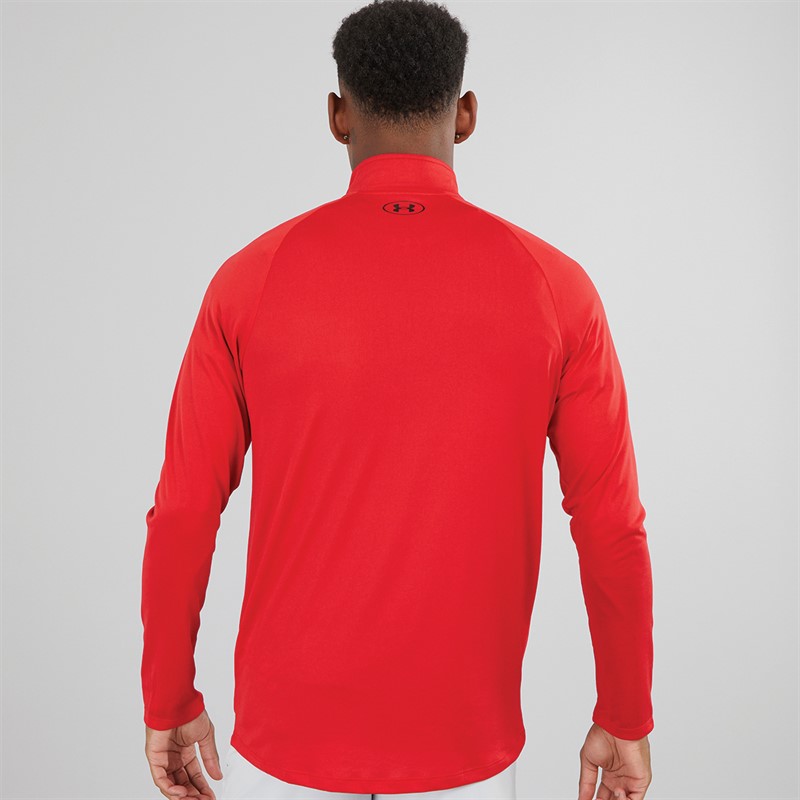 Under Armour Mens UA Tech 2.0 1/2 Zip Top Red/Black