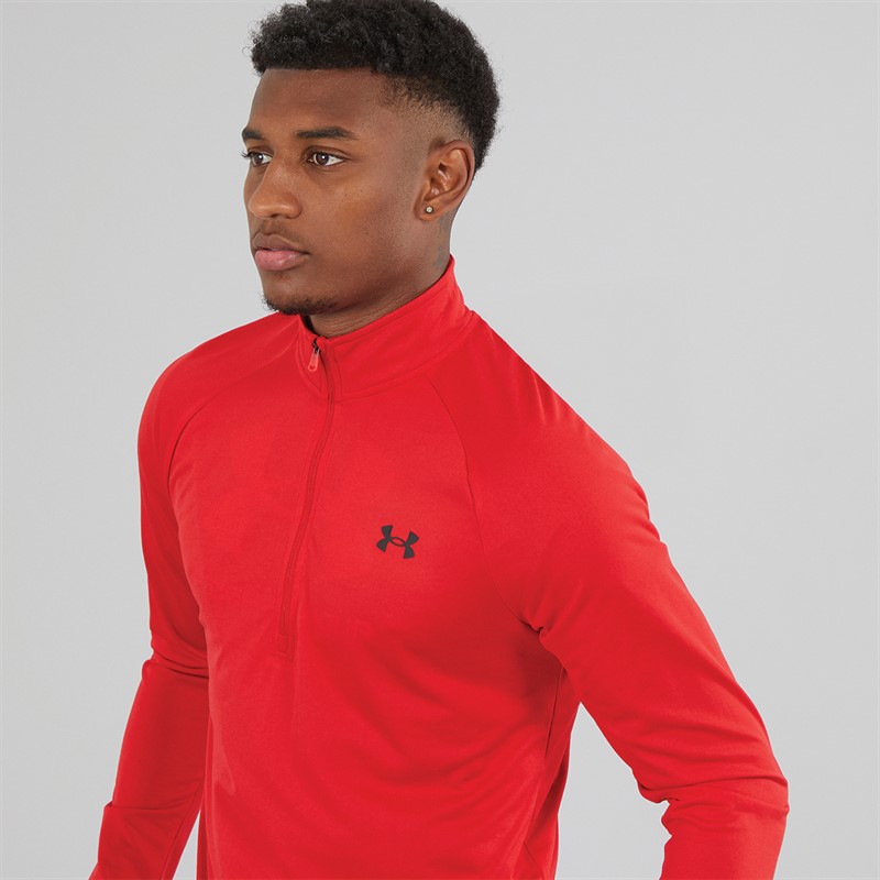 Under Armour Mens UA Tech 2.0 1/2 Zip Top Red/Black