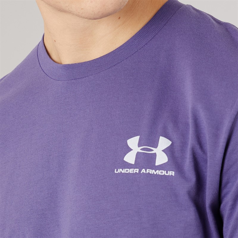 Under Armour Mens UA Sportstyle Left Chest Short Sleeve T-Shirt Purple Luxe/White