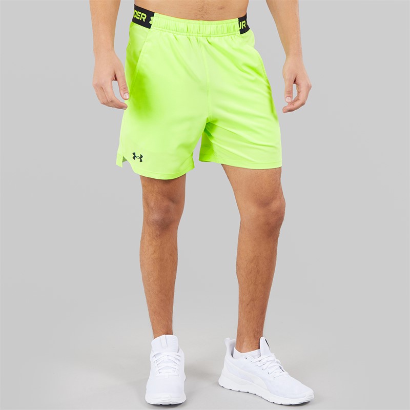 Under Armour Mens UA Vanish Woven 6 Inch Shorts Lumos Lime/Ultimate Black