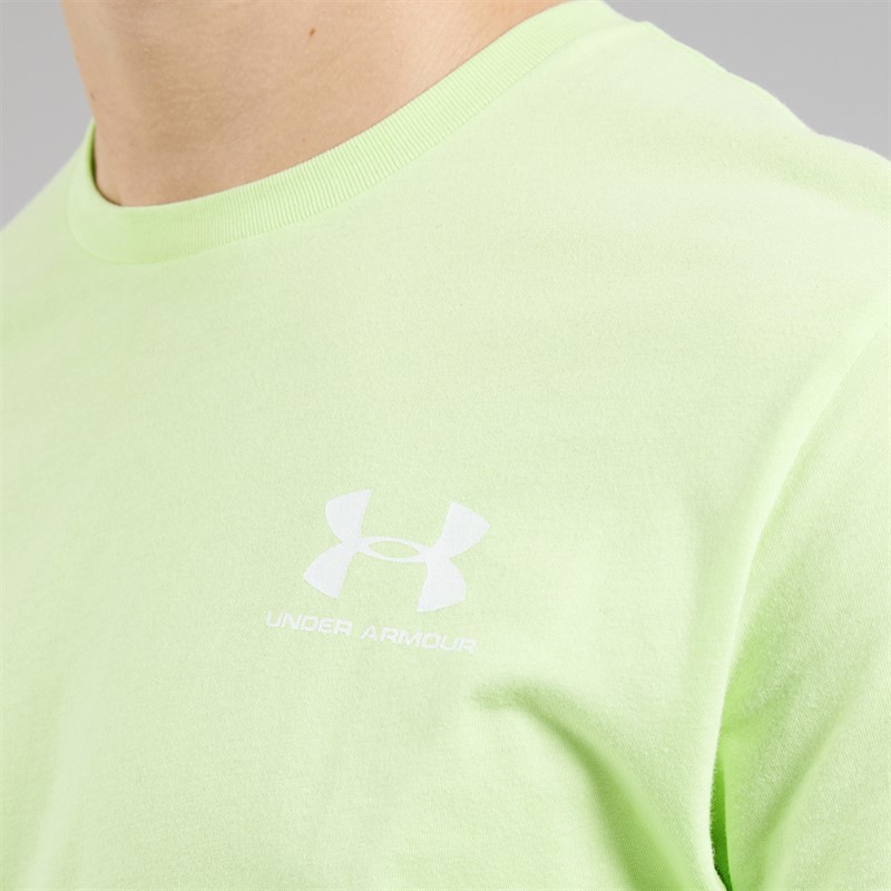 Under Armour Mens UA Sportstyle Left Chest Short Sleeve T-Shirt Lumos Lime/White