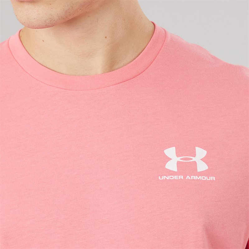 Under Armour Mens UA Sportstyle Left Chest Short Sleeve T-Shirt Bittersweet Pink/White