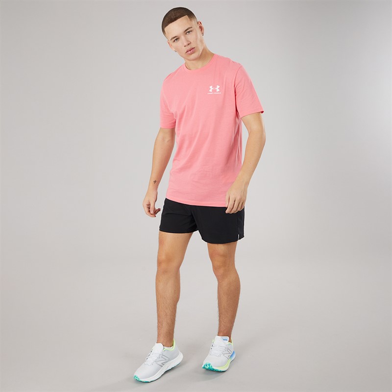 Under Armour Mens UA Sportstyle Left Chest Short Sleeve T-Shirt Bittersweet Pink/White