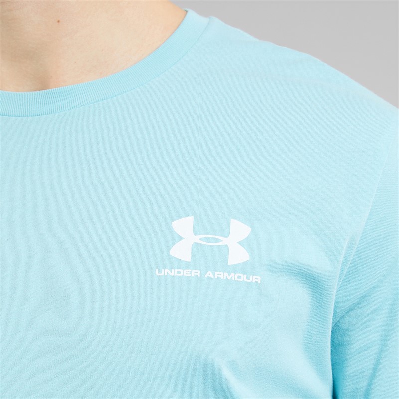 Under Armour Mens UA Sportstyle Left Chest Short Sleeve T-Shirt Blue Haze/White
