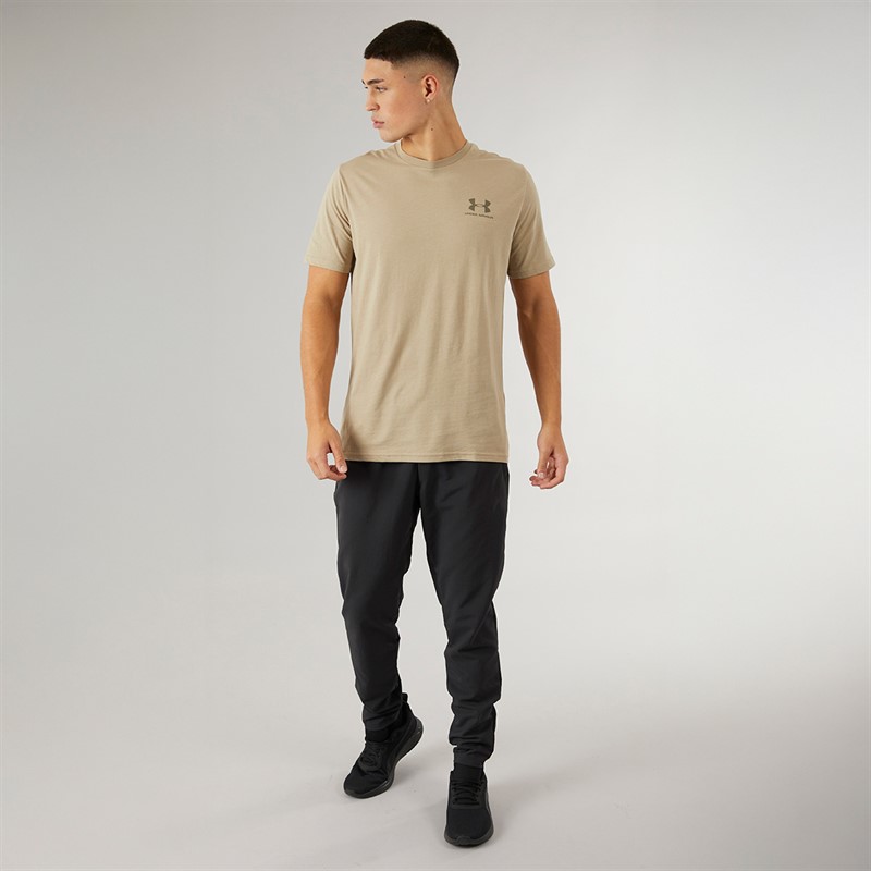 Under Armour T-shirt à Manches Courtes Homme UA Sportstyle avec Logo Poitrine Gauche Kaki Ville/Crepuscule Taupe