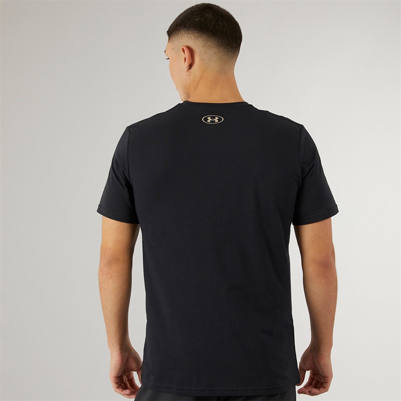 Under Armour Herren UA Sportstyle Left Chest Kurzarm T Shirt Schwarz / City Khaki