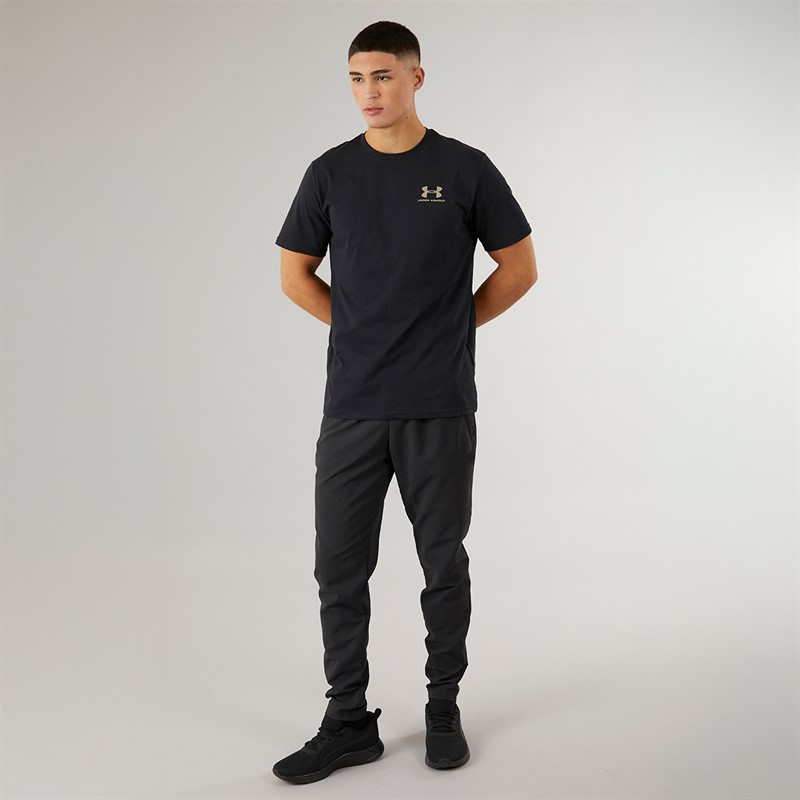 Under Armour Herren UA Sportstyle Left Chest Kurzarm T Shirt Schwarz / City Khaki