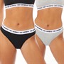 Umbro Womens Two Pack Briefs Black/Grey Marl
