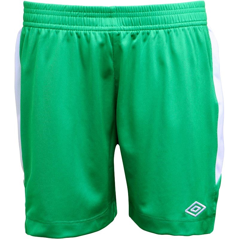Buy Umbro Junior Boys Teamwear Match Poly Football Shorts Emerald/White