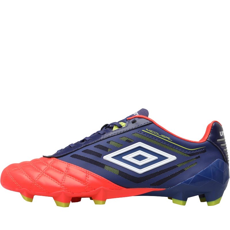 Buy Umbro Mens Medusae Pro HG Football Boots Cobalt/White/Coral/Sulphur