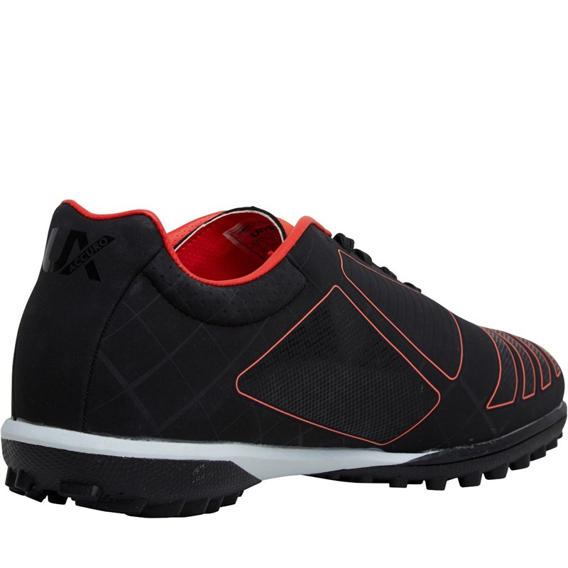 Buy Umbro Mens UX Accuro Premier TF Astro Football Boots Black/Metal/Grenadine