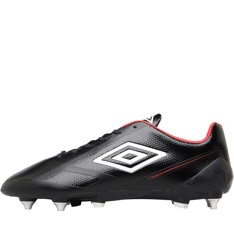 Buy Umbro Mens Velocita II Pro SG Football Boots Black/White/Grenadine