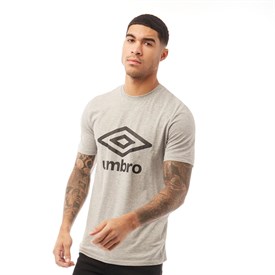Umbro Heren Active Style Logo T Shirt Gemeleerd Grijs umbro kopen in de aanbieding
