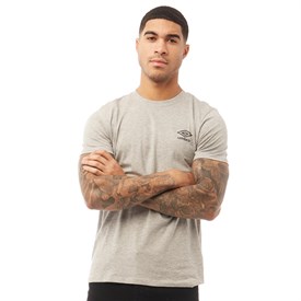 Umbro Heren Active Style Klein Logo T Shirt Gemeleerd Grijs umbro kopen in de aanbieding