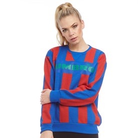 Umbro Dames Gestreept Crew Sweater Koningsblauw umbro kopen in de aanbieding
