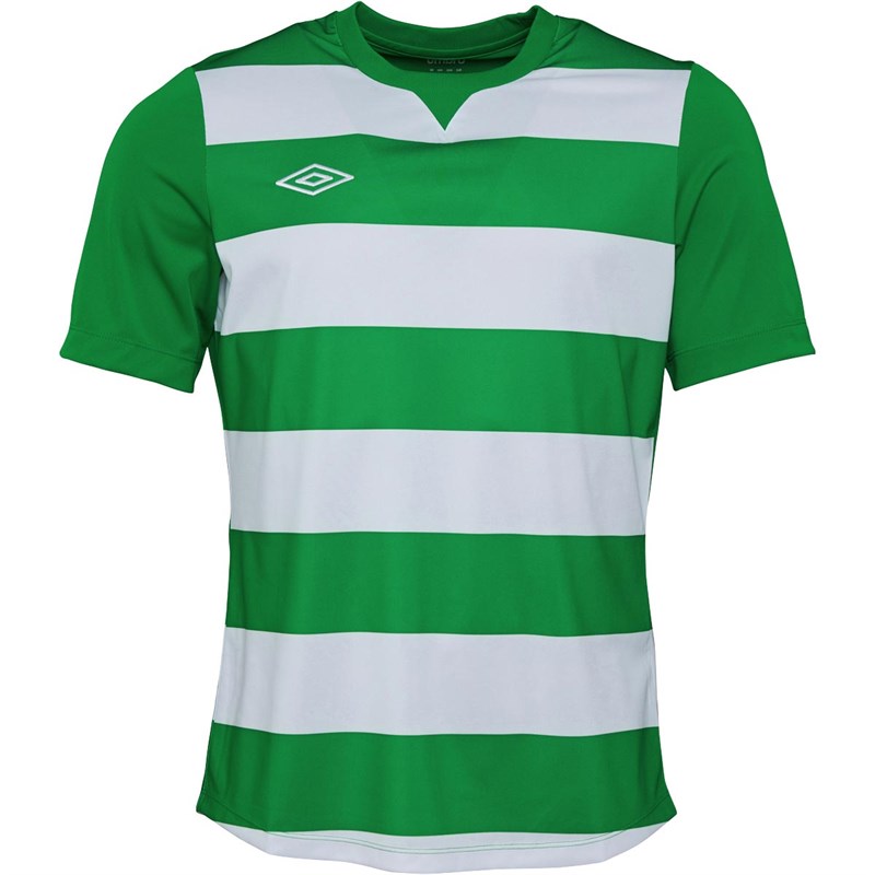 Buy Umbro Mens Hoop Knit Short Sleeve Match Shirt Emerald/White