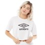 Umbro Womens Active Style Large Logo Cropped T-Shirt White/Black