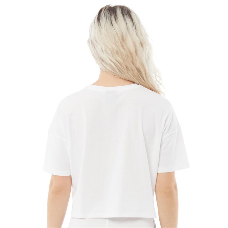 Umbro Womens Active Style Large Logo Cropped T-Shirt White/Black