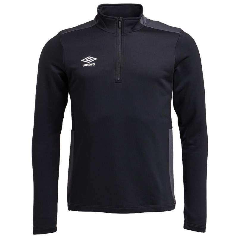 Buy Umbro Mens Training 1/2 Zip Sweat Black/Carbon