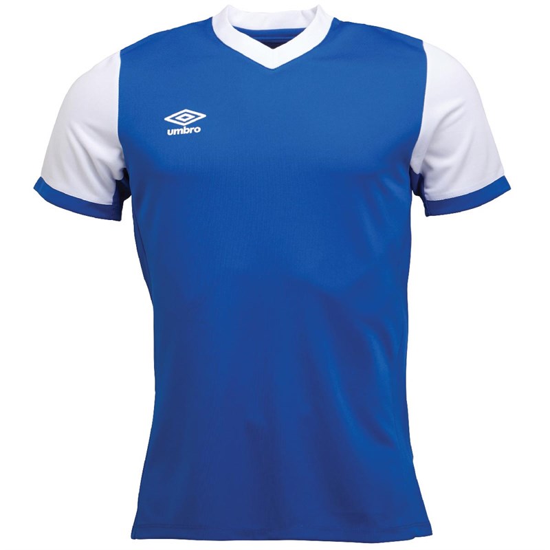 Buy Umbro Mens Witton Retro Short Sleeve Football Jersey Royal/White