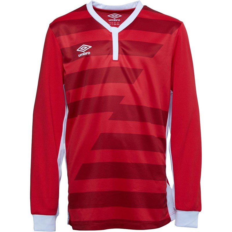 Buy Umbro Junior Vision Tech Long Sleeve Football Jersey Vermillion
