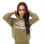 Umbro Sweat à Capuche Active Style Large Logo Femme Kaki