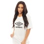 Umbro Damen Active Style Large Logo Boyfriend T-Shirts und Tops Weiß