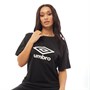 Umbro Dames Active Style Large Logo Boyfriend Singlet Zwart