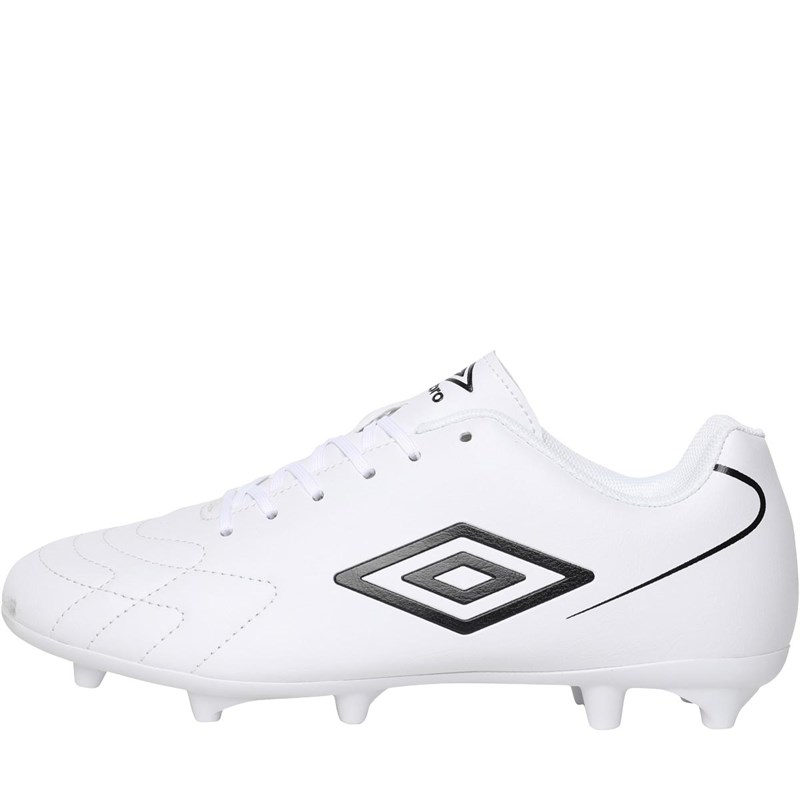 Umbro Chaussures de Foot Attacante FG Firm Ground Enfants Blanc