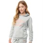 Umbro Junior Active Style Large Logo Hoodie Grey Marl/Pale Pink